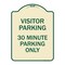 Signmission Visitor Parking 30 Minute Parking Heavy-Gauge Aluminum Architectural Sign, 24" x 18", TG-1824-22732 A-DES-TG-1824-22732 - alternate 1